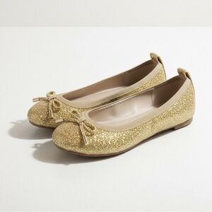 Kenneth Cole Reaction Girls Gold Glitter Ballet Flats – Size 13